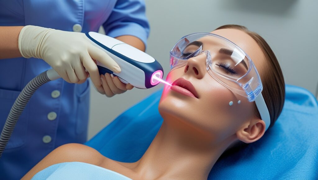 PRP facial using platelet-rich plasma for rejuvenation.
