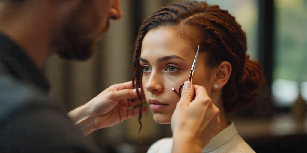 Students practicing palm rolling, interlocking, and grooming techniques on models.